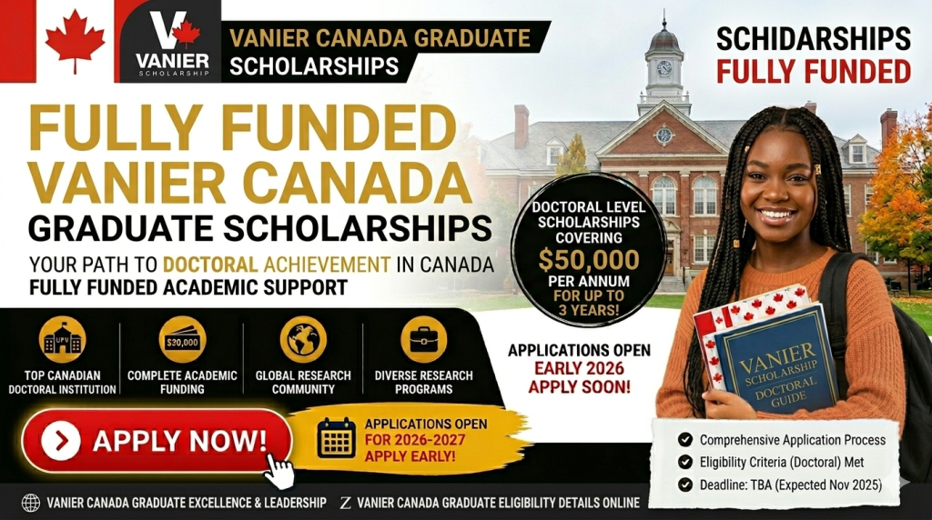 Fully Funded Vanier Canada Graduate Scholarships